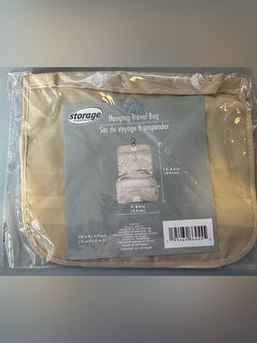 Beige zippered Hanging Travel Bag - Compact Organizer travel on the go